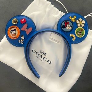 Mickey Mouse Leather Ear Headband for Adults by COACH-Hong Kong